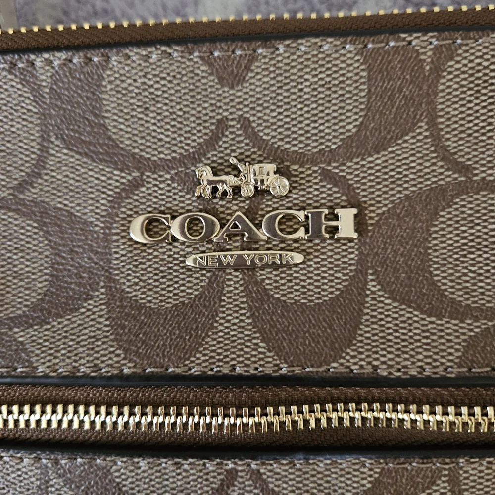 Coach Brown And Chalk Crossbody Handbag